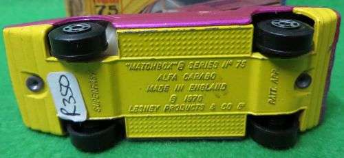 **VINTAGE**MATCHBOX LESNEY NR 75**ALFA CARABO**MADE IN ENGLAND**