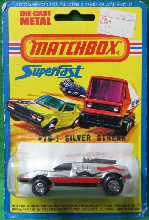 **MATCHBOX SF #76 - NR I**SILVER STREAK**CARDED 1976**MADE IN ENGLAND**
