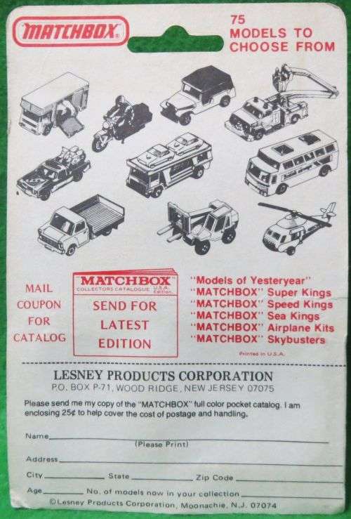 **MATCHBOX SF #76 - NR I**SILVER STREAK**CARDED 1976**MADE IN ENGLAND**