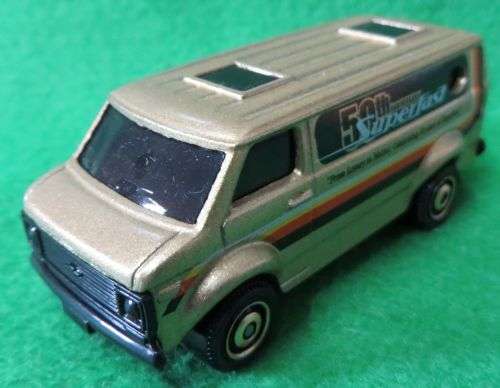 **MATCHBOX SF**50TH ANNIVERSARY**CHEVY VAN**"FROM LESNEY TO MATTEL"**MADE IN THAILAND**SCALE 1/74**