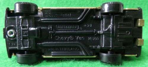 **MATCHBOX SF**50TH ANNIVERSARY**CHEVY VAN**"FROM LESNEY TO MATTEL"**MADE IN THAILAND**SCALE 1/74**