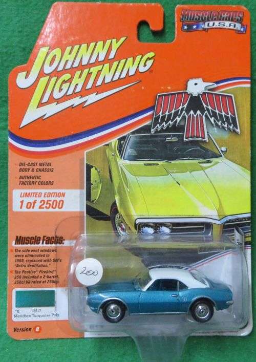 **JOHNNY LIGHTNING**1968 PONTIAC FIREBIRD**LTD EDITION OF 2500**1/64**IN SEALED PACK**