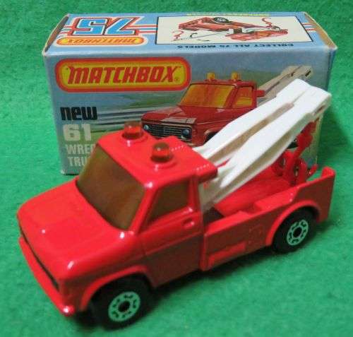 **MATCHBOX LESNEY No.61**WRECK TRUCK**METAL BASE**MOVING PARTS**BOXED 1978**