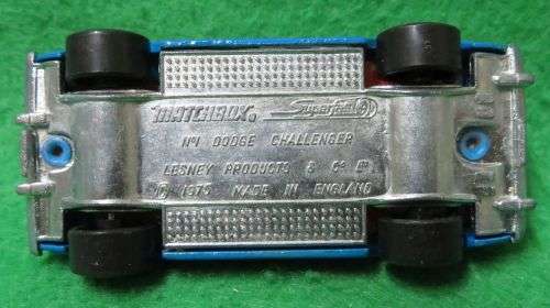 **MATCHBOX LESNEY No.1**DODGE CHALLENGER**METAL BASE**1975**