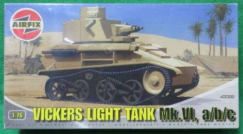 **AIRFIX**VICKERS LIGHT TANK Mk.VI**MODEL LENGTH +-51MM**VINTAGE**1/76**SEALED**