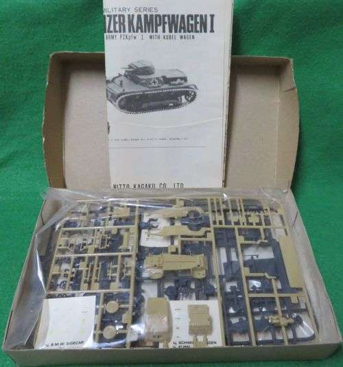 **NITTO**MODEL KIT**3 IN 1**PANZER KAMPFWAGEN 1 & JEEP & BMW BIKE WITH SIDECAR**VINTAGE**1/76**