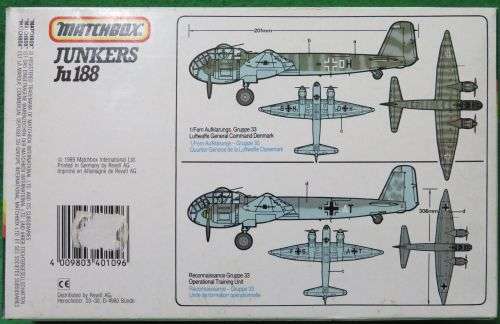 **MATCHBOX**MODEL KIT**JUNKERS Ju188**VINTAGE**1/72**
