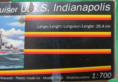 **MATCHBOX**MODEL KIT**HEAVY CRUISER - U.S.S. INDIANAPOLIS**VINTAGE**1/700**