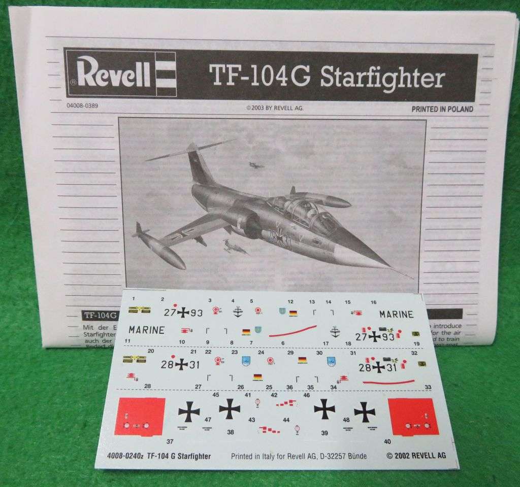 **REVELL**MODEL KIT**TF-104 G STARFIGHTER**VINTAGE**1/144**MODEL LENGTH +-11.6CM**
