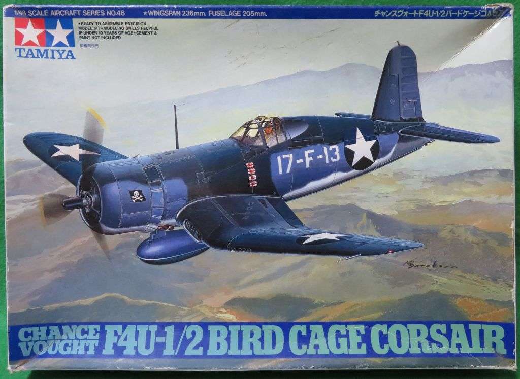 **TAMIYA**MODEL KIT**CHANCE VOUGHT F4U-1/2 BIRD CAGE CORSAIR**VINTAGE**1/48**LENGTH +-20.5CM**