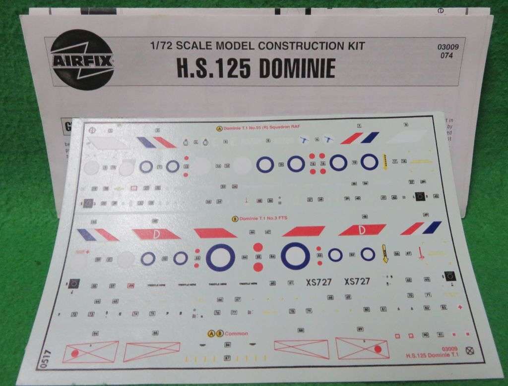 **AIRFIX**MODEL KIT**H.S. DOMINIE T. Mk I**VINTAGE**1/72**LENGTH +- 20CM**