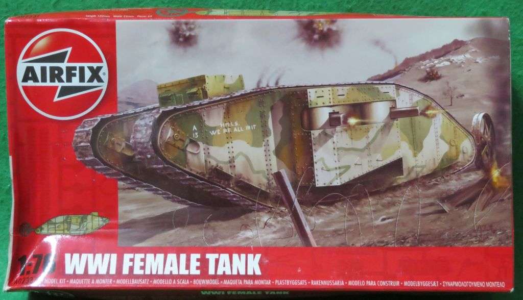 **AIRFIX**MODEL KIT**WWI - FEMALE TANK**1/76**LENGTH +-10.2CM**
