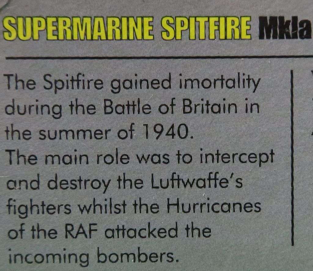 **AIRFIX**MODEL KIT**SUPERMARINE SPITFIRE Mk Ia**1:72**VINTAGE**