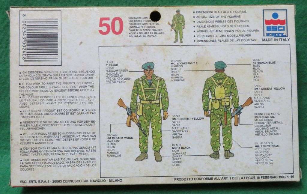 **ESCI**MODEL KIT**MODERN RUSSIA PARATROOPERS (50 PARTS)**1/72**VINTAGE**
