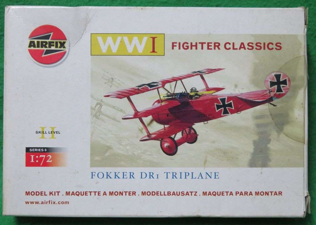 **Airfix**Model kit**WWI - Fokker DR1 Triplane**Vintage**Scale 1/72**Length +-8cm**