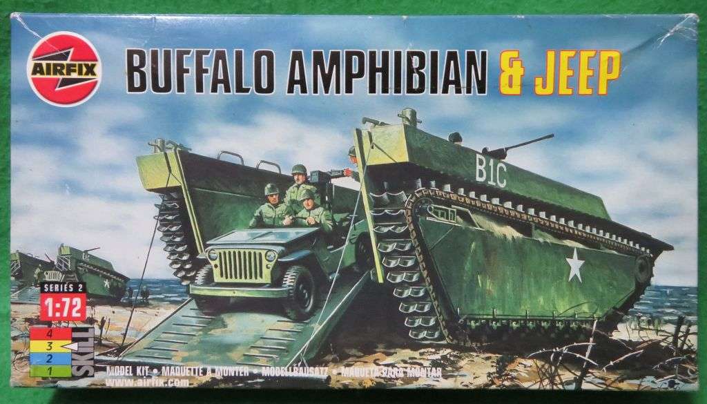 **Airfix**Model kit**Buffalo Amphibian & Jeep**Vintage**Scale 1/72**Box sealed**