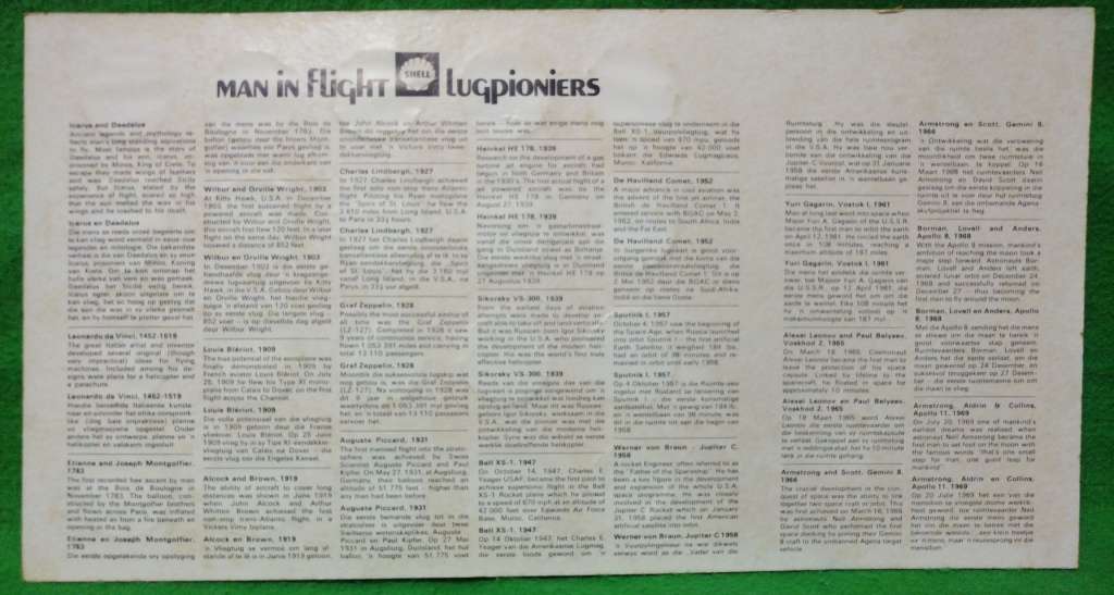 **Issued by SHELL - 1970`s**Man in Flight - Complete set of 20 Tokens**On Collectors card**Vintage**