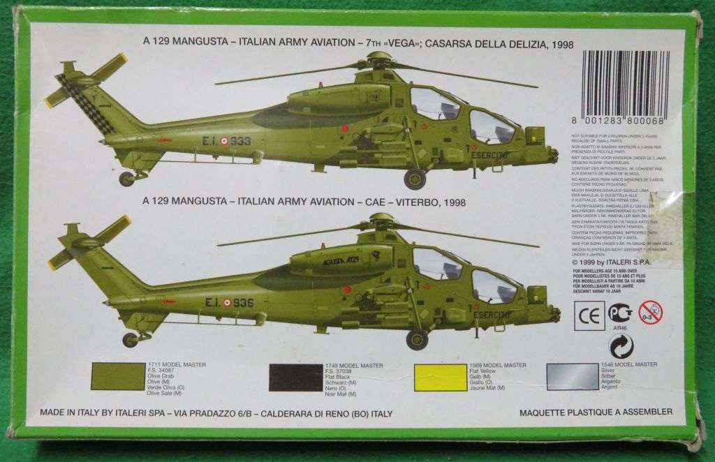 **Italeri**Model kit**A-129 MANGUSTA - Light Combat Helicopter**Vintage**Scale 1/72**