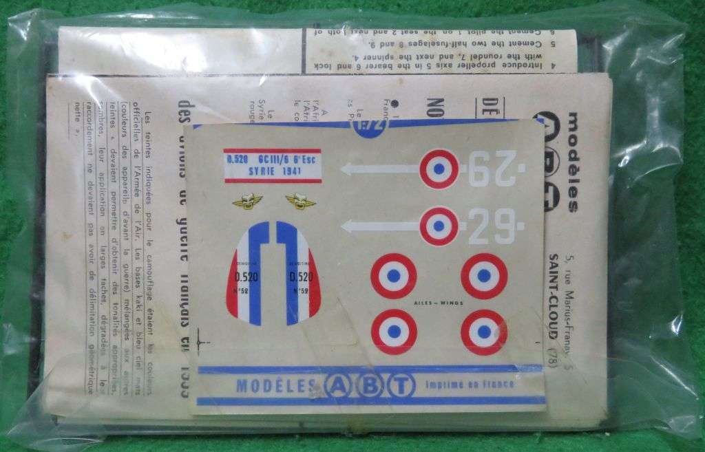 **Heller**Model kit**Dewoitine 520**Vintage**Scale 1/72**