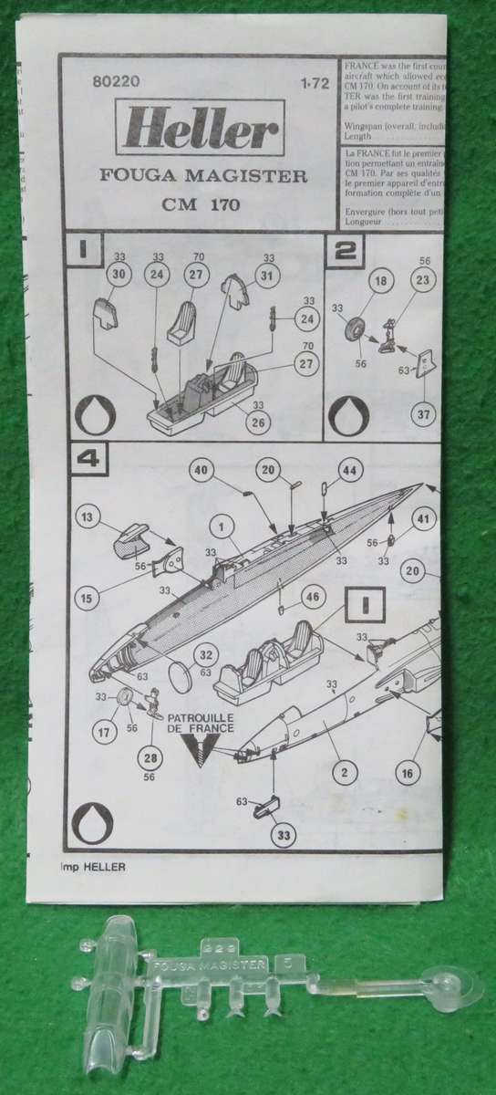 **Heller**Model kit**Fouga Magister CM 170**Vintage**1/72**