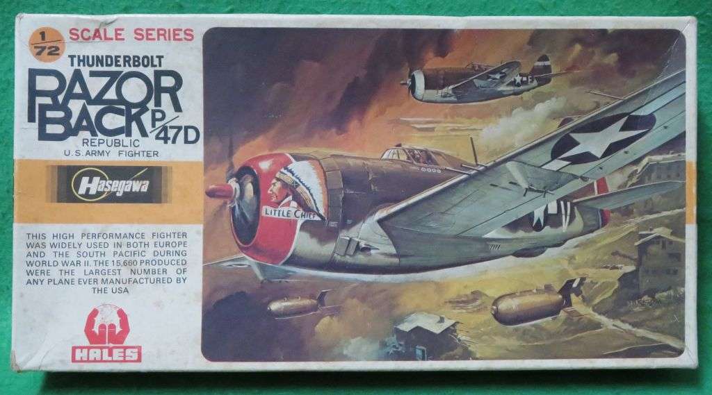 **Hales**Model kit**Thunderbolt P-47D Razor Back - US Army Fighter**Vintage**1/72**