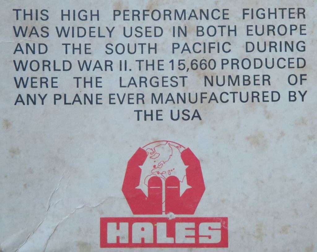 **Hales**Model kit**Thunderbolt P-47D Razor Back - US Army Fighter**Vintage**1/72**