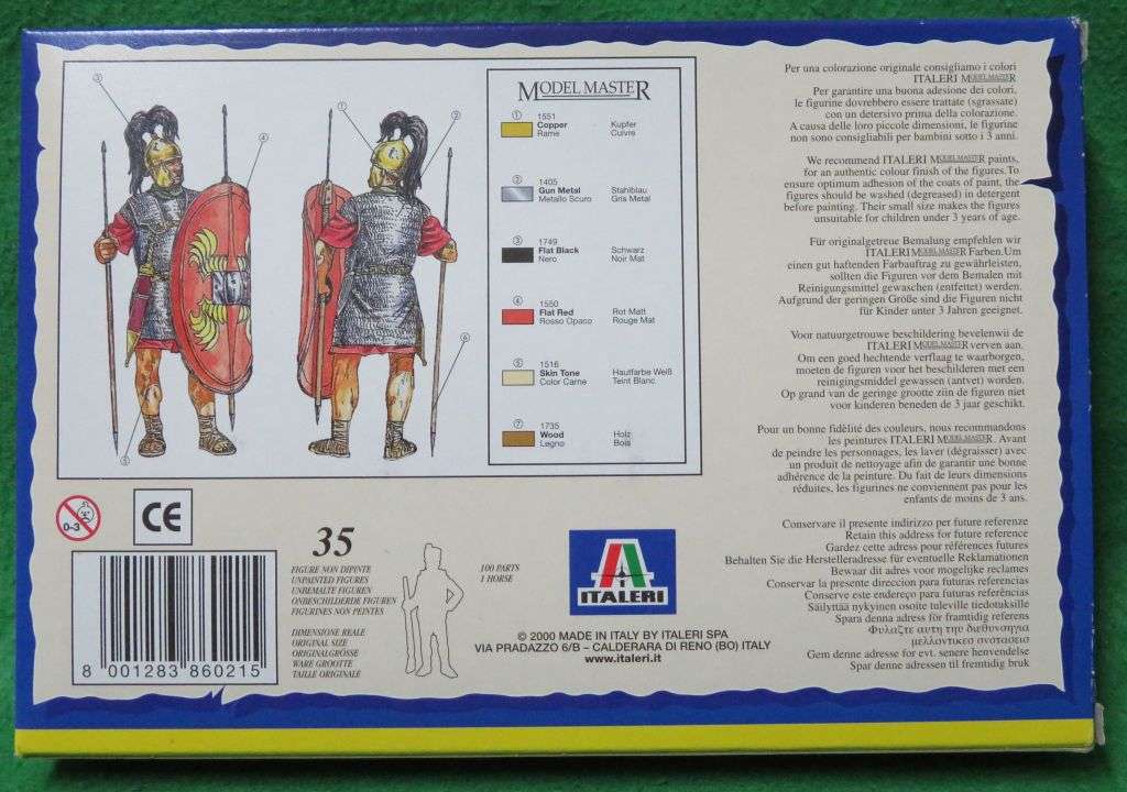 **Italeri**Model kit**Roman Infantry**I st - II nd Century B.C. (35 parts)**Vintage**1/72**