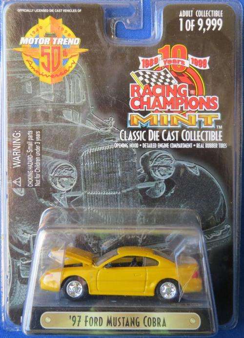 **EXTREMELY RARE**RACING CHAMPIONS MINT*1997 FORD MUSTANG COBRA*LTD ED. 9999**50 YEARS/10 YEARS ANN*
