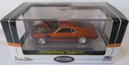 **1970 FORD MUSTANG**GAMBLER 514**M2 MACHINES**PREMIUM EDITION**SCALE 1:64**DISPLAY CASING**