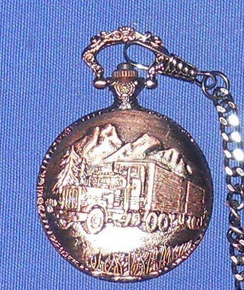 ***QUARTZ POCKET WATCH***TRUCK***NEW IN GIFT BOX***