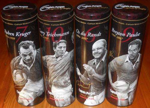 ***LEGENDS OF RUGBY***CAPTAIN MORGAN TINS***SET OF 4***