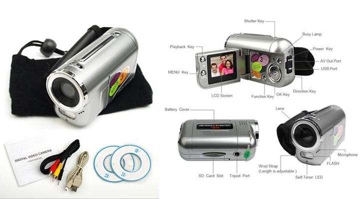 3.1MP Mini Digital Camcorder with 4 X Digital Zoom