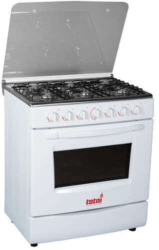 Totai --T600A-- 6 Burner Gas Stove with Gas Oven - Glass Lid