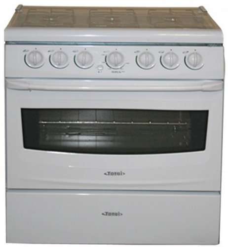 Totai --T600A-- 6 Burner Gas Stove with Gas Oven - Glass Lid