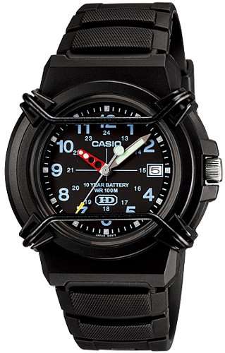 Casio  Analogue 3 Hand 10 Year Battery Mens Watch HDA-600B-1B