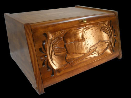 Unique Carved Wooden Bread bin