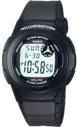 Casio Casio Digital Dual Time watch 10 Year battery F-200W-1AUDF