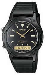 CASIO DUALTIME STOP MENS WATCH AW-49HE-1AV