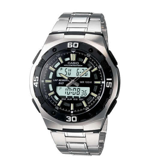 Casio Men's Ana-Digi SS Sport Watch AQ-164WD-1AV
