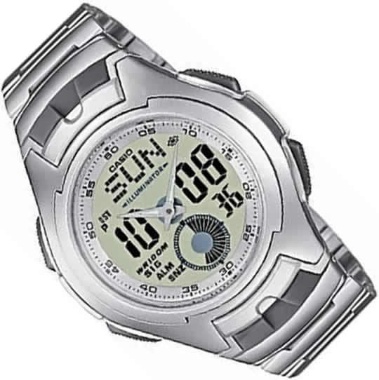 Analog Digital World Time SS Mens Watch AQ-160WD-7B