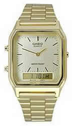 Casio Men's Analog Digital Gold Tone Watch AQ230GA-9D