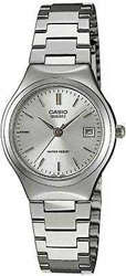Casio Silver Ladies Analog Date Watch LTP-1170A-7A