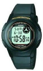 Casio Casio Digital Dual Time watch 10 Year battery F-200W-9AUDF