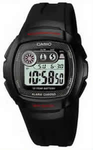 Casio Sportstimer 50m 1/100 Dual time Resin for men W-210-1C