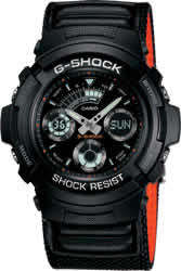 Casio G-SHOCK Analogue-Digital tough cloth band black watch AW-591MS-1A