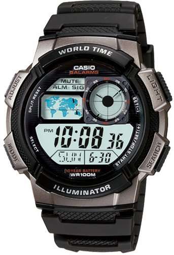 Casio Digital Watch WorldTime AE-1000W-1B
