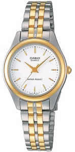 Casio Ladies Silver/Gold Analog LTP-1129G-7A