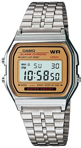 Casio Digital Alarm Metal Band Vintage A-159WA-9