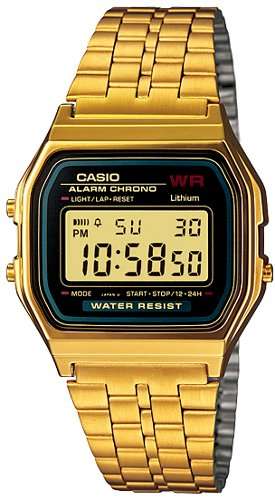 Casio Digital Alarm Metal Band Vintage A159WGEA-1D