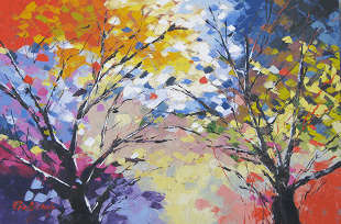 "Seasons" Original painting by Elise Wessels with palette knife (LARGE 1200 x 800)!!